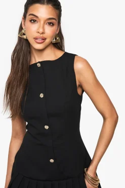 Robe mini plissée à taille basse
