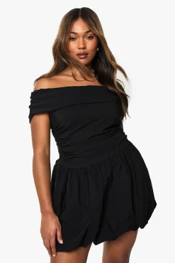 Robe Mini Plus en Bengaline à fronces Puffball