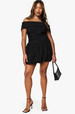 Robe Mini Plus en Bengaline à fronces Puffball