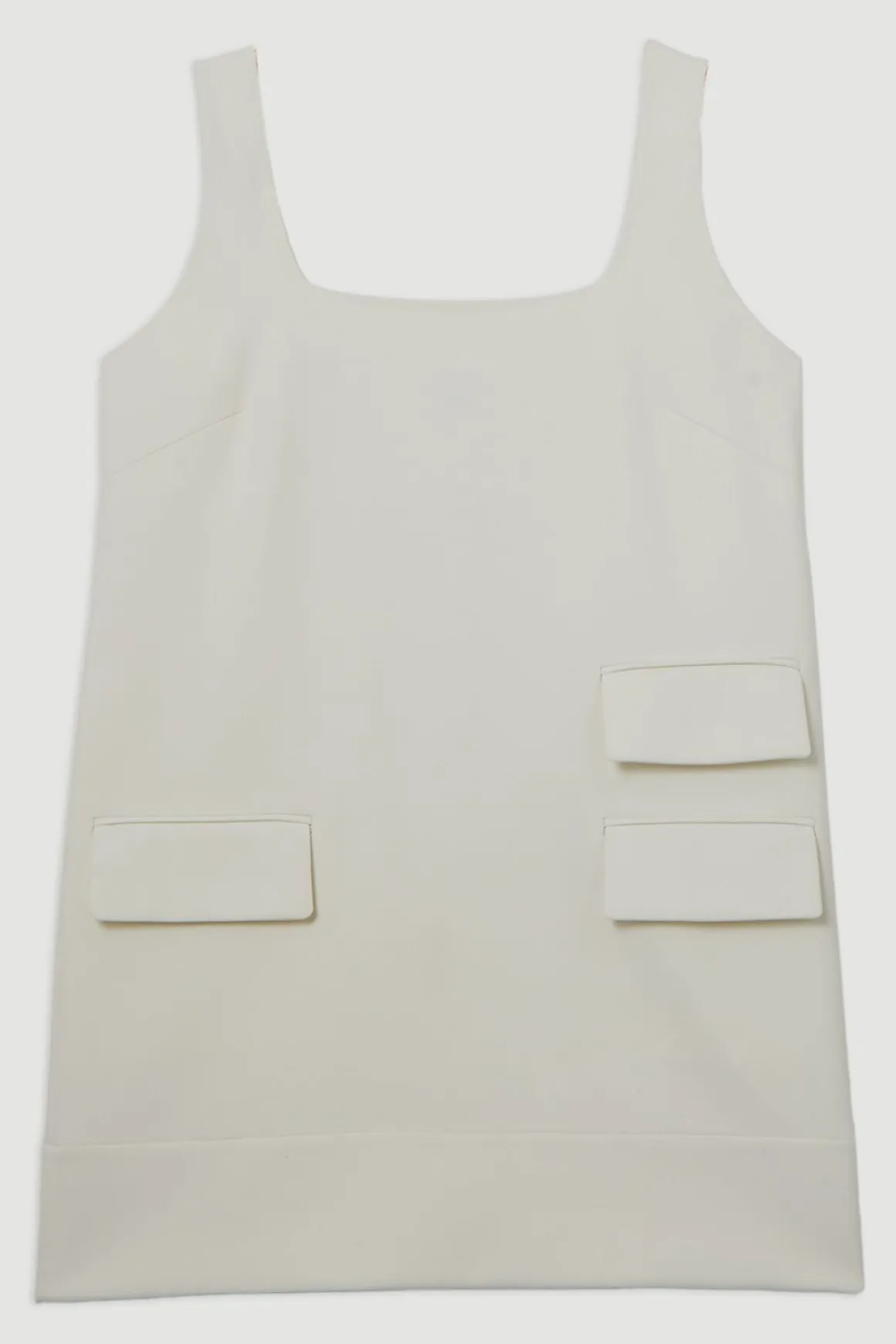 Robe mini à poche sur-mesure en stretch compact essentiel