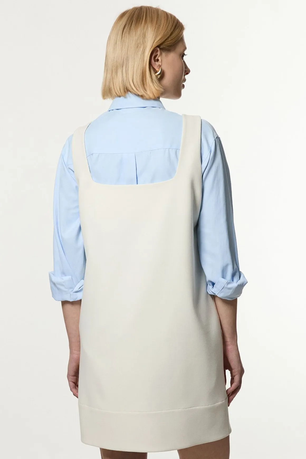 Robe mini à poche sur-mesure en stretch compact essentiel
