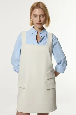 Robe mini à poche sur-mesure en stretch compact essentiel