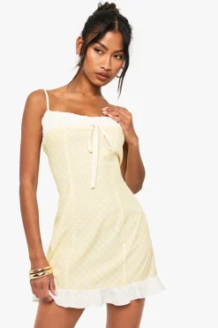 Robe Mini à Pois Contrastante