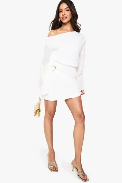 boohoo Robe Mini Portefeuille à Ceinture<Femme Robes À Manches Longues|Robes