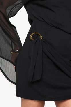boohoo Robe Mini Portefeuille à Ceinture<Femme Robes À Manches Longues|Robes