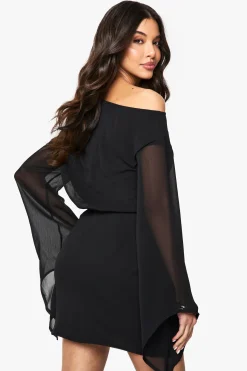 boohoo Robe Mini Portefeuille à Ceinture<Femme Robes À Manches Longues|Robes