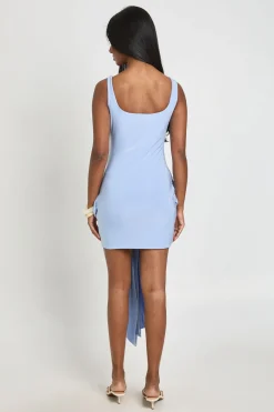 Robe Mini Portefeuille À Encolure Carrée Avec Détail Ornement Coquillage
