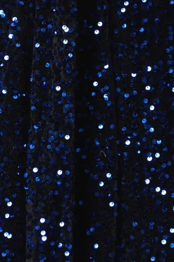 Robe Mini Portefeuille en Velours à Sequins Manches Longues