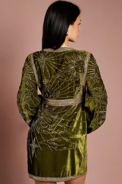 Robe Mini Portefeuille en Velours à Paillettes Petite Party