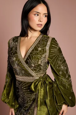Robe Mini Portefeuille en Velours à Paillettes Petite Party