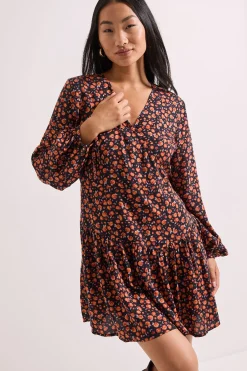 Dorothy Perkins Robe Mini Portefeuille à Imprimé Ditsy avec Détail de Couture Tombante<Femme Toutes Les Robes|Robes À Manches Longues