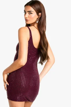 Robe mini Premium Hot Fix à encolure échancrée