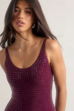 Robe mini Premium Hot Fix à encolure échancrée