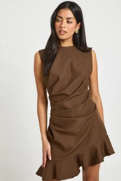 boohoo Robe Mini Sans Manches à Ourlet Volant Froncé<Femme Toutes Les Robes|Robes