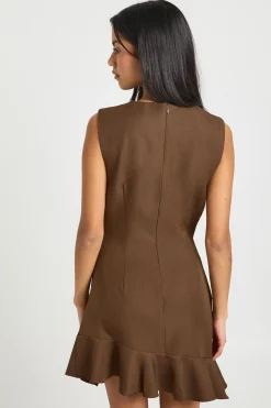 boohoo Robe Mini Sans Manches à Ourlet Volant Froncé<Femme Toutes Les Robes|Robes