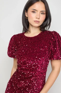 Oasis Robe Mini à Sequins et Manches Bouffantes Petite Occasion<Femme Robes|Toutes Les Robes