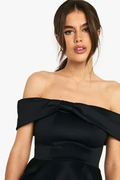 Robe mini skater volume Bardot en Sucba liée