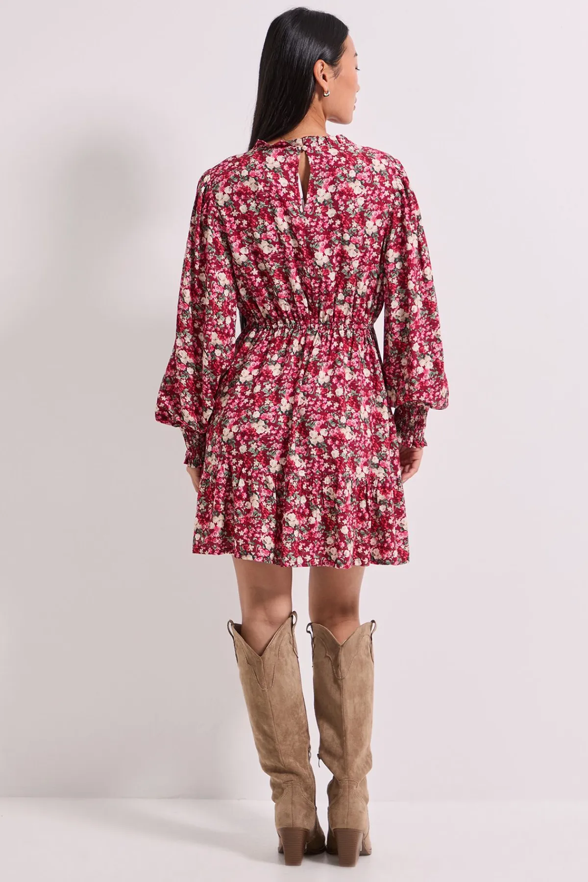 Dorothy Perkins Robe Mini Smock Étagée Imprimée avec Détails de Volants Petite<Femme Toutes Les Robes|Robes À Manches Longues