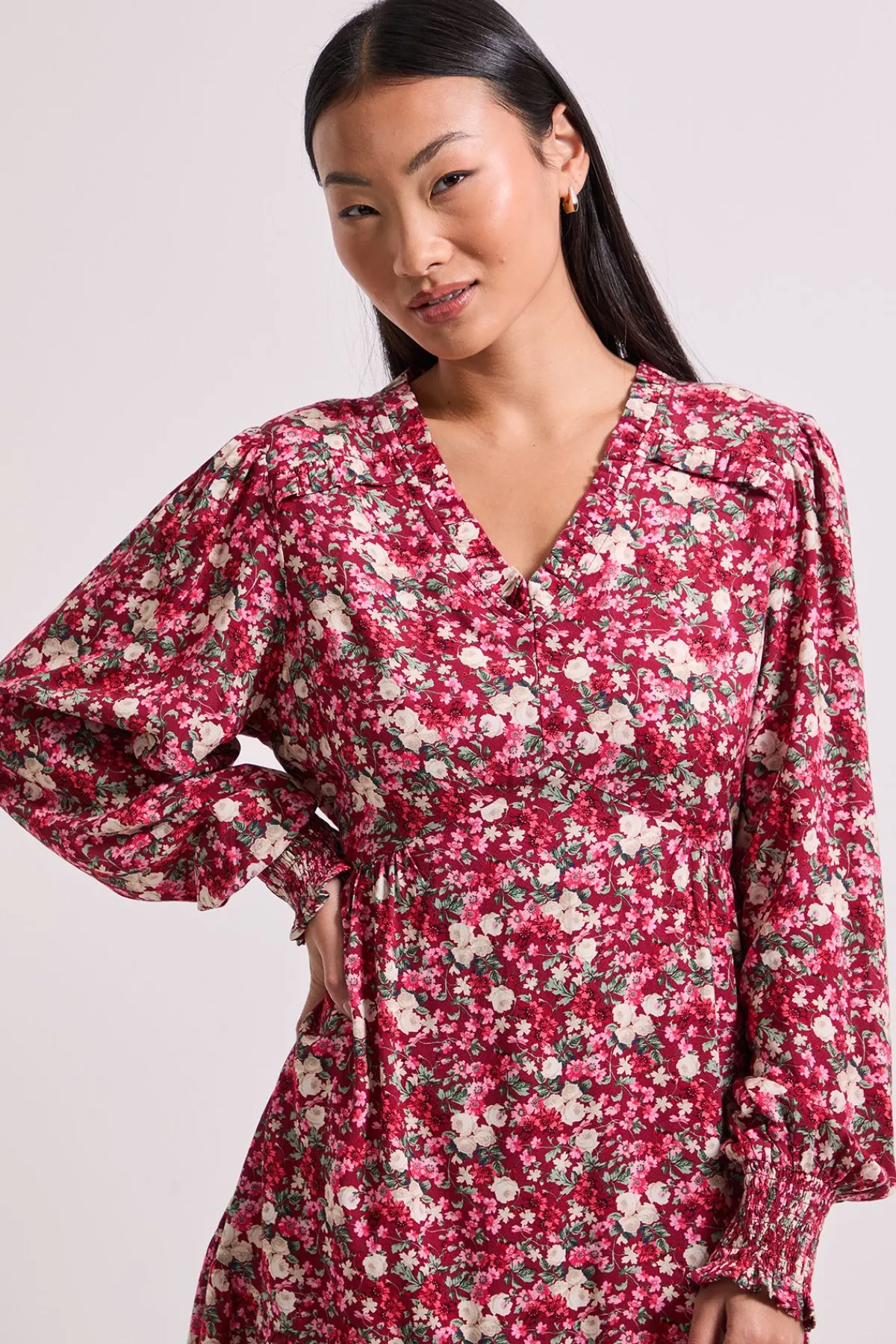 Dorothy Perkins Robe Mini Smock Étagée Imprimée avec Détails de Volants Petite<Femme Toutes Les Robes|Robes À Manches Longues