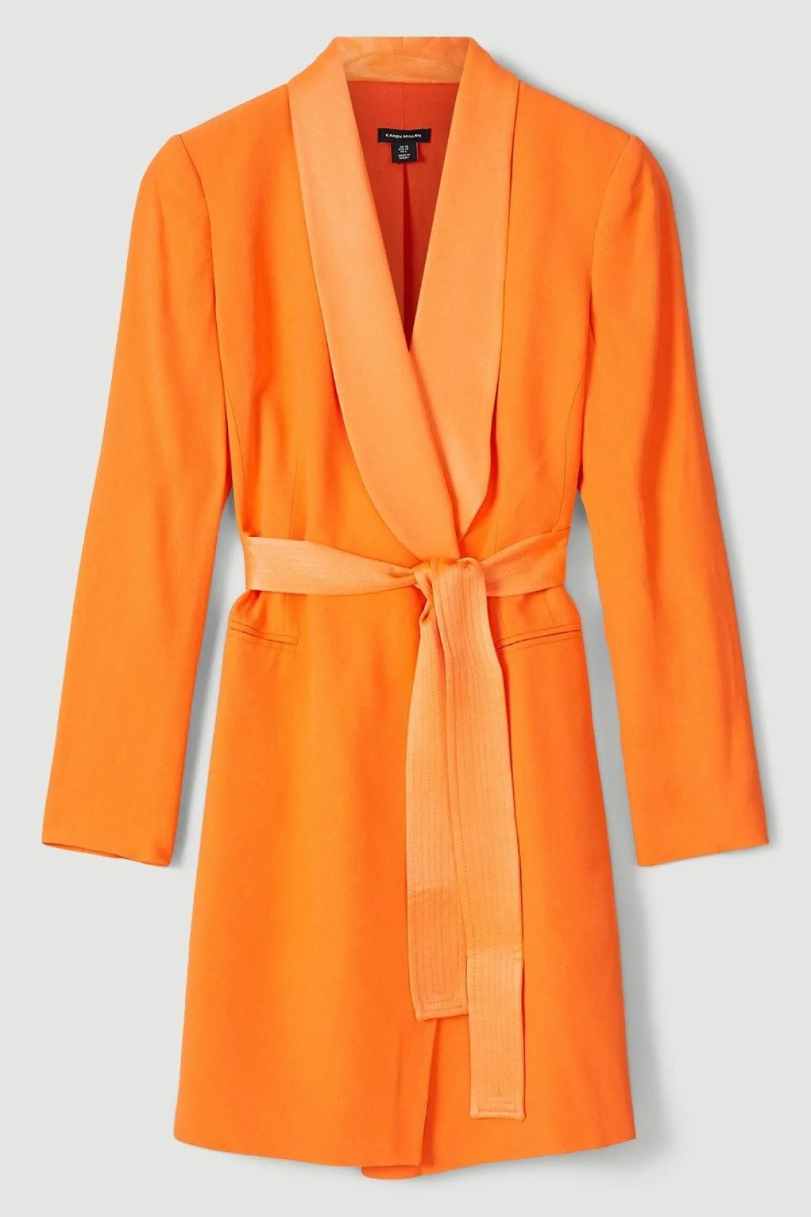 Robe Mini Smoking Ajustée à Effet Portefeuille