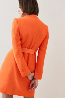 Robe Mini Smoking Ajustée à Effet Portefeuille