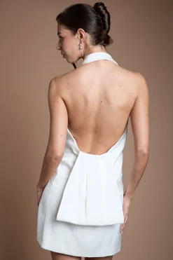 Robe Mini Smoking À Col Licou Avec Détail Au Dos