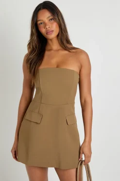 boohoo Robe mini structurée à bandeau<Femme Robes Patineuses|Robes