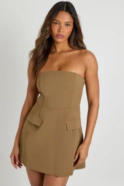 boohoo Robe mini structurée à bandeau<Femme Robes Patineuses|Robes
