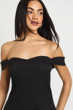 boohoo Robe Mini Structurée Bardot<Femme Robes Patineuses|Robes