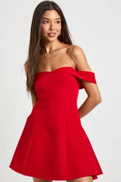 Robe Mini Structurée Bardot Petite