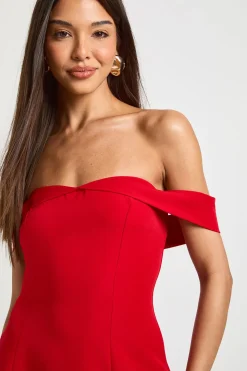 Robe Mini Structurée Bardot Petite