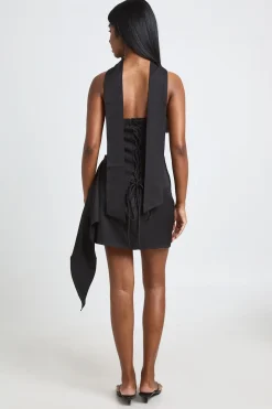 Robe Mini Structurée À Détail Corset Et Drapé Latéral