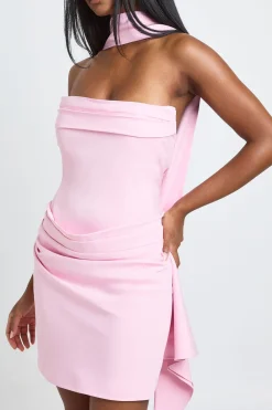 boohoo Robe Mini Structurée À Détail Corset Et Drapé Latéral<Femme Robes Corset|Robes Moulantes