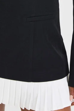 Robe Mini Structurée À Ourlet Plissé Ajustée