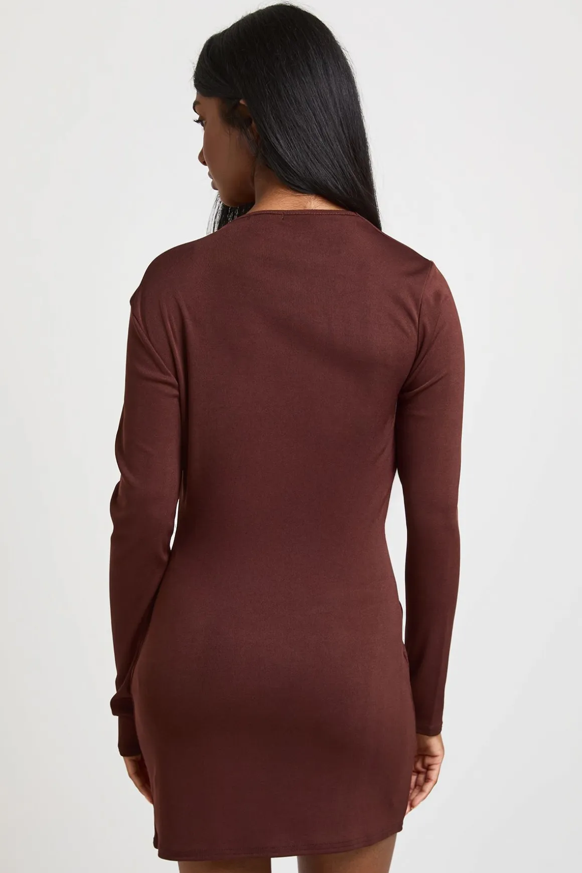 Robe Mini Super Douce À Encolure Asymétrique