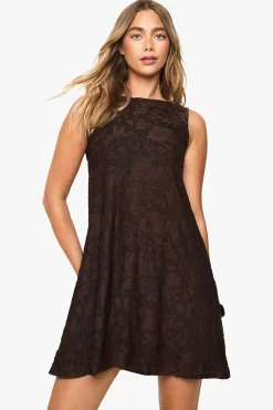 Robe mini swing en burnout texturée