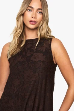 Robe mini swing en burnout texturée