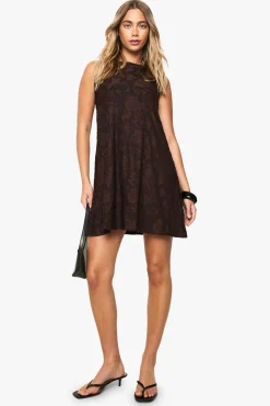Robe mini swing en burnout texturée