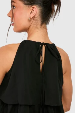 Robe Mini Étagée En Mousseline Petite Taille