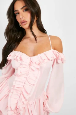 Robe Mini Étagée À Volants Tissés Petite