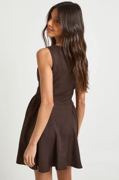 Robe Mini à Taille Basse et Jupe Évasée