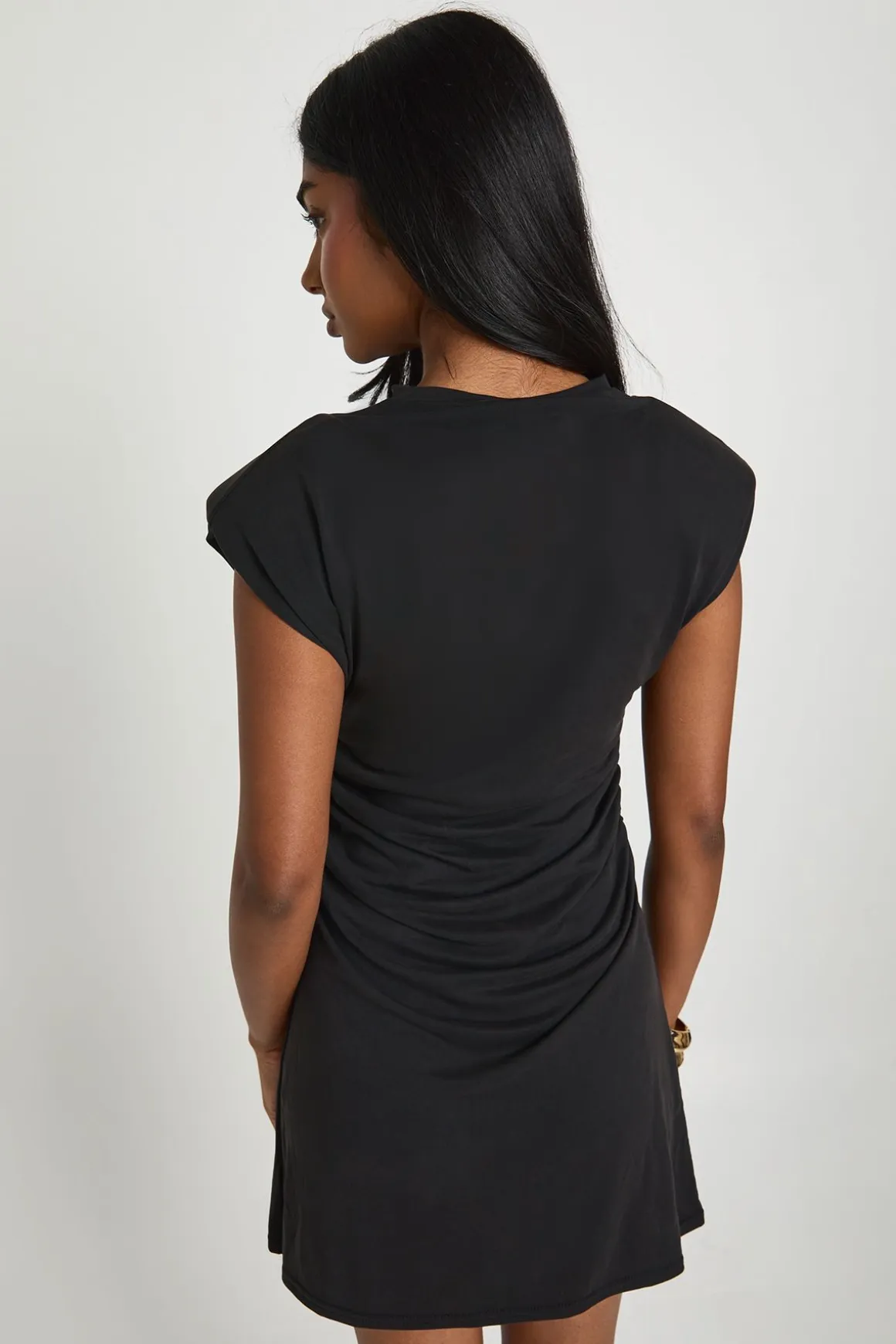 Robe Mini Taille Froncée Avec Détail Épaulettes
