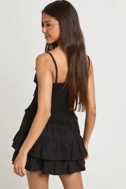 Robe Mini À Taille Froncée Et Buste Plissé