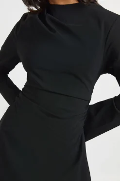 boohoo Robe Mini À Taille Froncée Et Manches Évasées<Femme Robes À Manches Longues|Robes