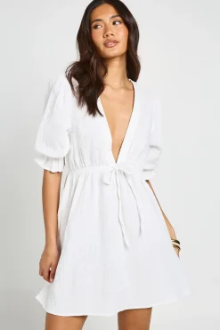 Robe Mini Texturée Brodée