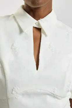 KarenMillen Robe Mini Tissée À Manches Courtes Ornée De Sequins<Femme Robes|Toutes Les Robes