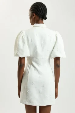 KarenMillen Robe Mini Tissée À Manches Courtes Ornée De Sequins<Femme Robes|Toutes Les Robes
