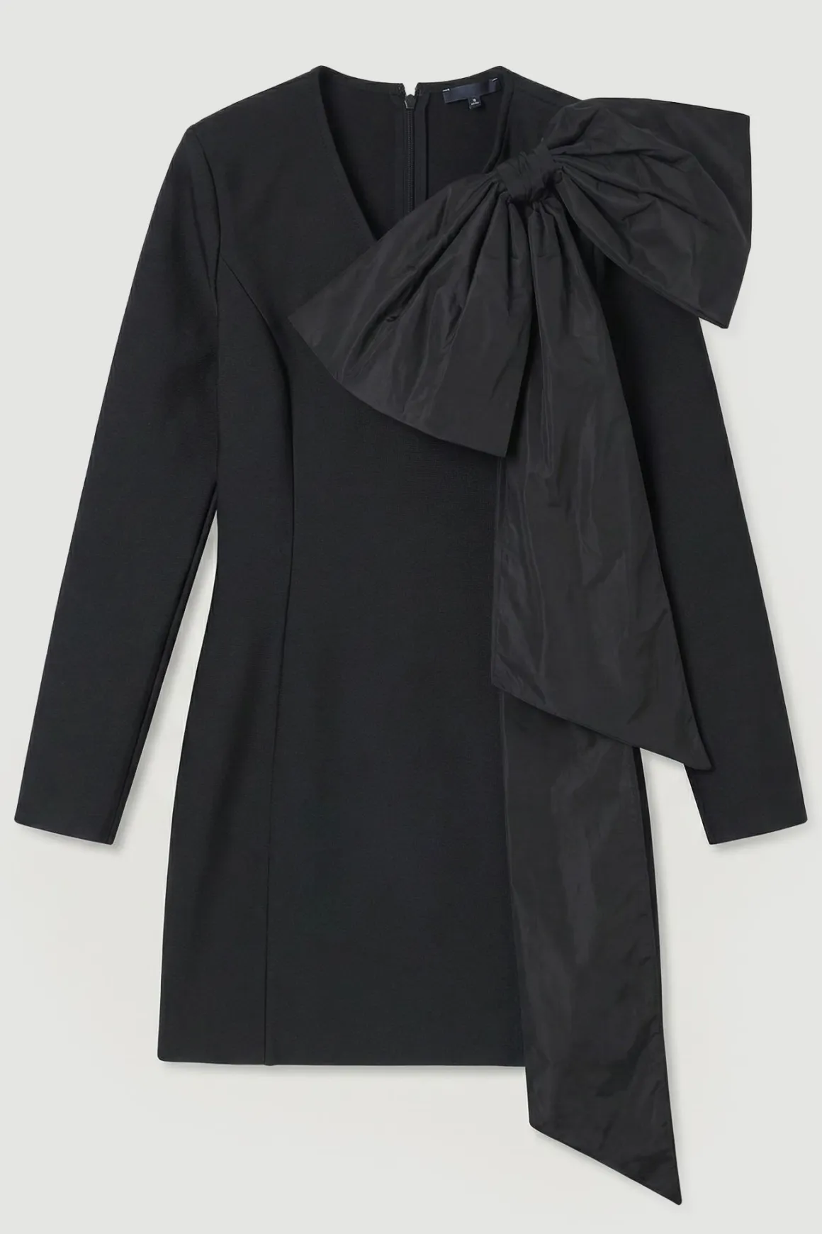 Robe Mini Tricot Bandage à Nœud en Taffetas Moulante
