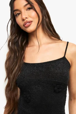 boohoo Robe Mini Tricotée au Crochet avec Détail Fleuri<Femme Pulls Et Gilets|Toutes Les Mailles