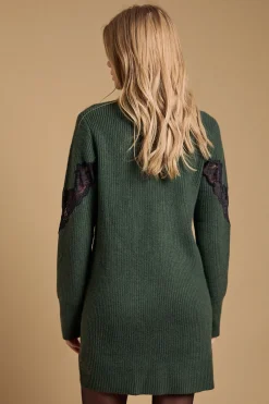 Oasis Robe Mini Tricotée Col Montant à Points de Dentelle Contrastés<Femme Pulls Et Gilets|Toutes Les Mailles